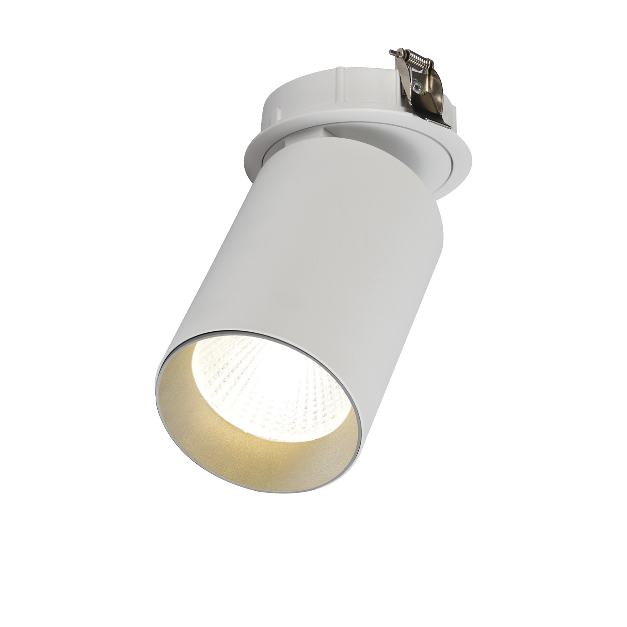 DX170009  Eos A 20, White & Silver, Recessed Base LED Spotlight, C/W 20W 450mA Driver, WITHOUT LED Engine, IP20, 5yrs Warranty